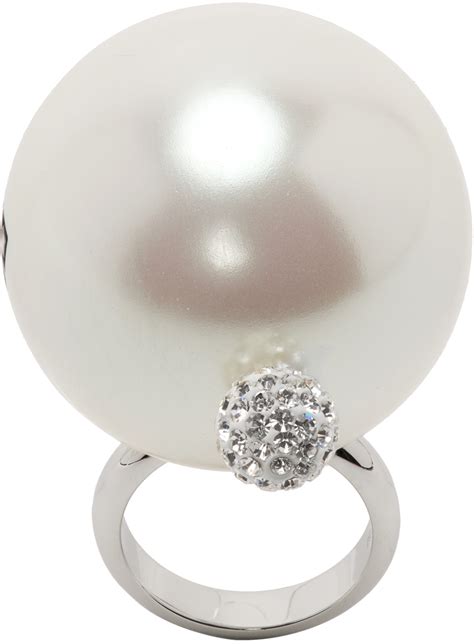 givenchy pearl ring|givenchysilvertone rhinestone necklace pearl.